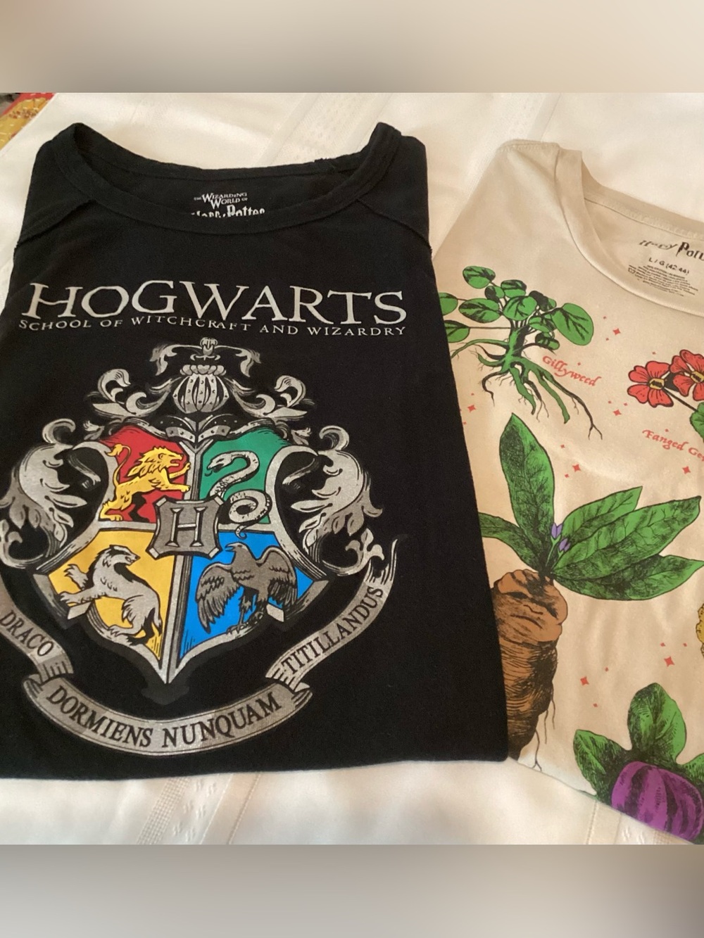 Harry Potter Hogwarts and Bonus Herbology T-Shirt Bundle (2 tees)